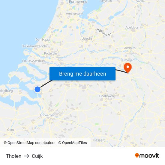 Tholen to Cuijk map