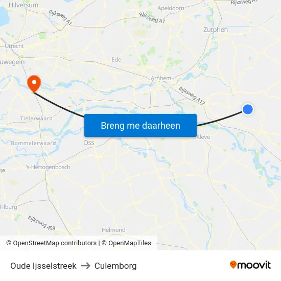 Oude Ijsselstreek to Culemborg map