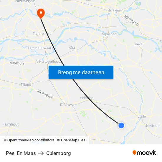 Peel En Maas to Culemborg map