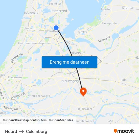 Noord to Culemborg map