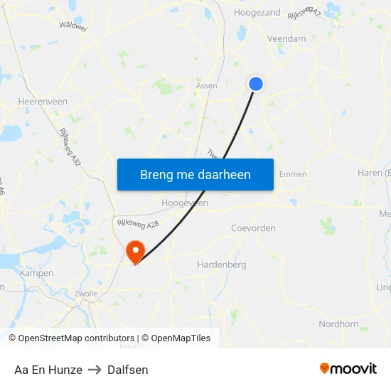 Aa En Hunze to Dalfsen map
