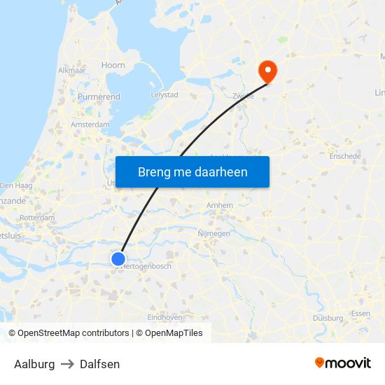 Aalburg to Dalfsen map
