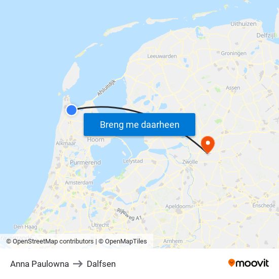 Anna Paulowna to Dalfsen map