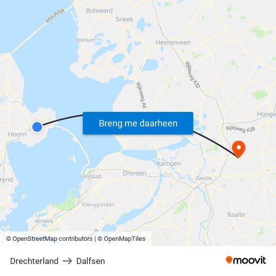 Drechterland to Dalfsen map