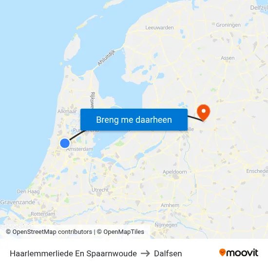 Haarlemmerliede En Spaarnwoude to Dalfsen map