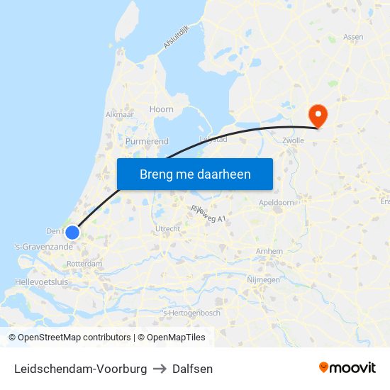 Leidschendam-Voorburg to Dalfsen map