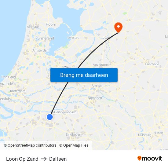 Loon Op Zand to Dalfsen map