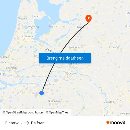 Oisterwijk to Dalfsen map