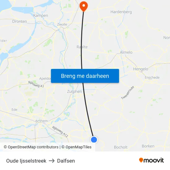 Oude Ijsselstreek to Dalfsen map