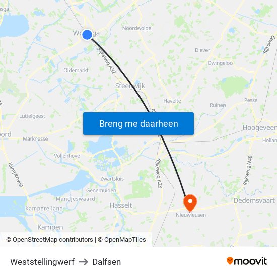 Weststellingwerf to Dalfsen map