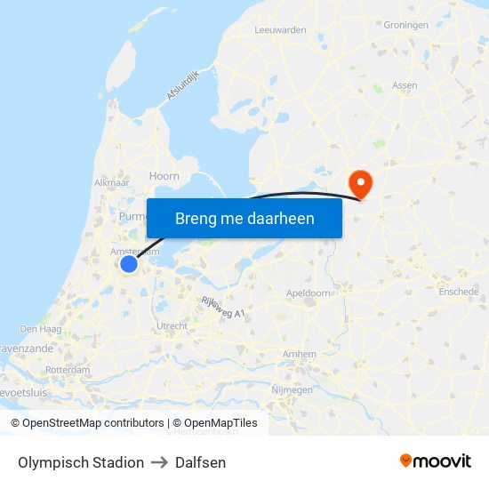 Olympisch Stadion to Dalfsen map