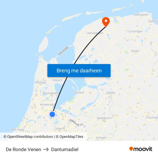De Ronde Venen to Dantumadiel map
