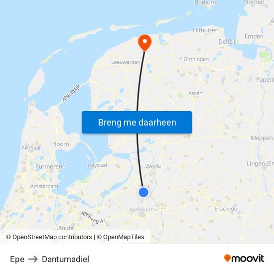 Epe to Dantumadiel map