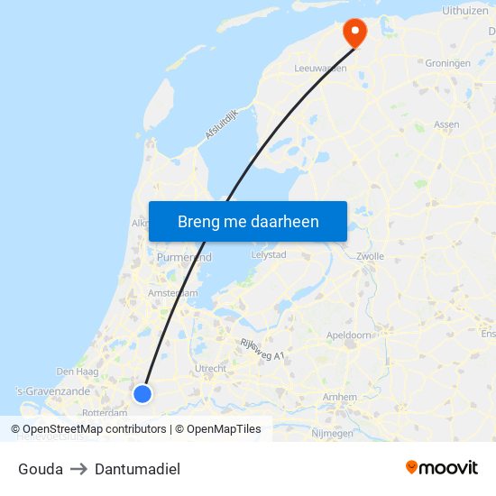 Gouda to Dantumadiel map