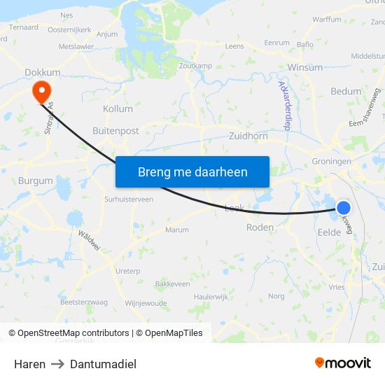 Haren to Dantumadiel map