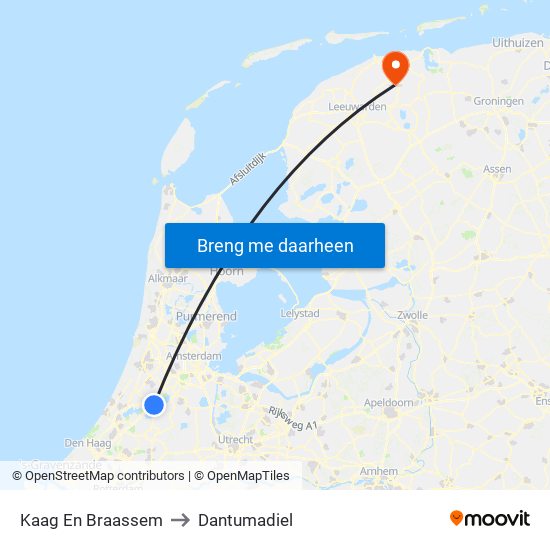 Kaag En Braassem to Dantumadiel map