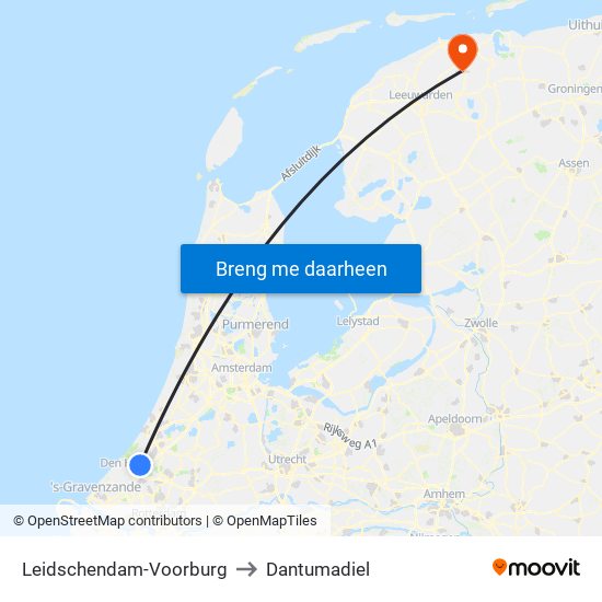 Leidschendam-Voorburg to Dantumadiel map