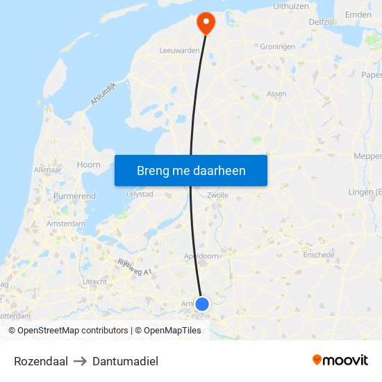 Rozendaal to Dantumadiel map