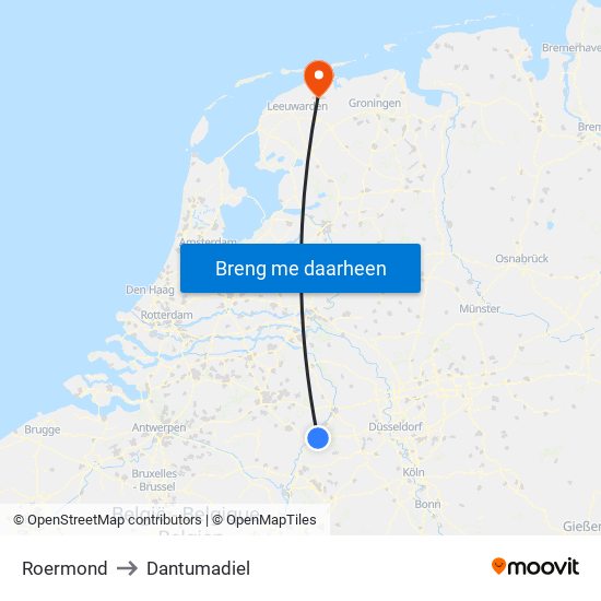 Roermond to Dantumadiel map