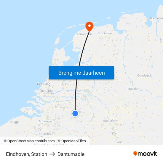 Eindhoven, Station to Dantumadiel map