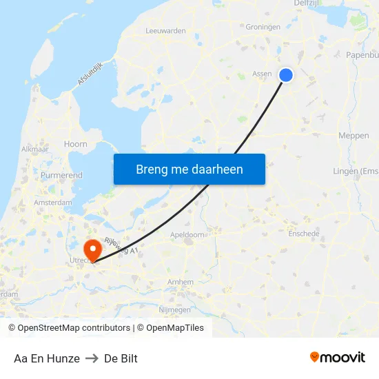 Aa En Hunze to De Bilt map