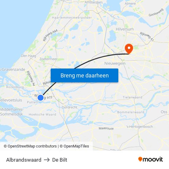 Albrandswaard to De Bilt map