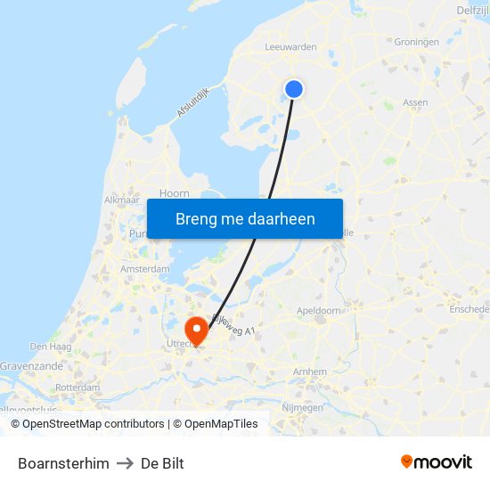 Boarnsterhim to De Bilt map