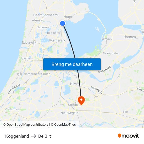 Koggenland to De Bilt map