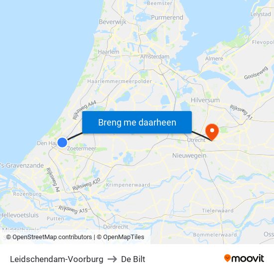 Leidschendam-Voorburg to De Bilt map