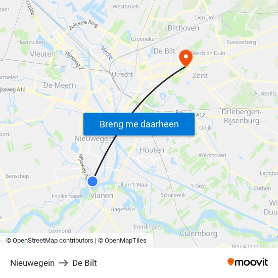 Nieuwegein to De Bilt map