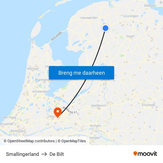 Smallingerland to De Bilt map