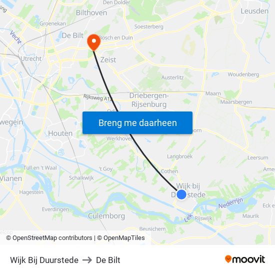 Wijk Bij Duurstede to De Bilt map