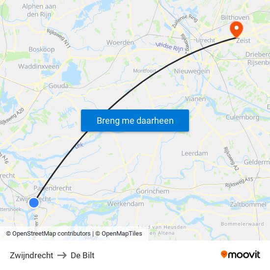 Zwijndrecht to De Bilt map