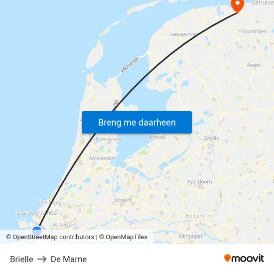 Brielle to De Marne map