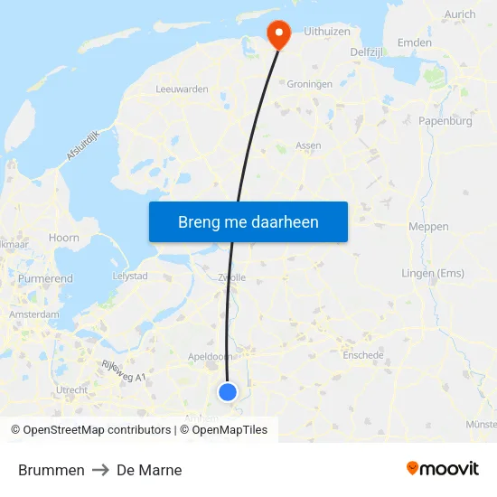 Brummen to De Marne map