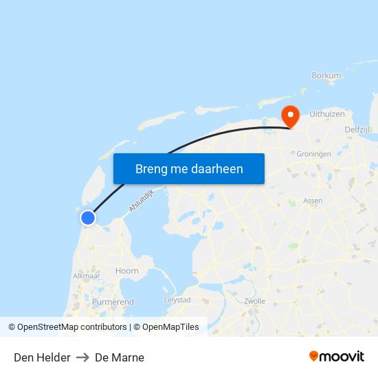 Den Helder to De Marne map