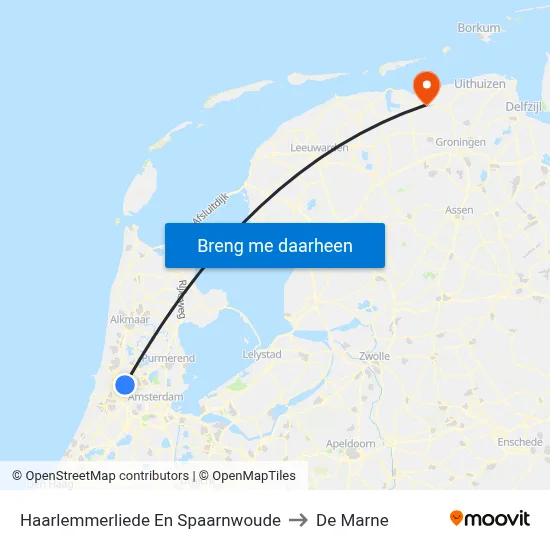 Haarlemmerliede En Spaarnwoude to De Marne map