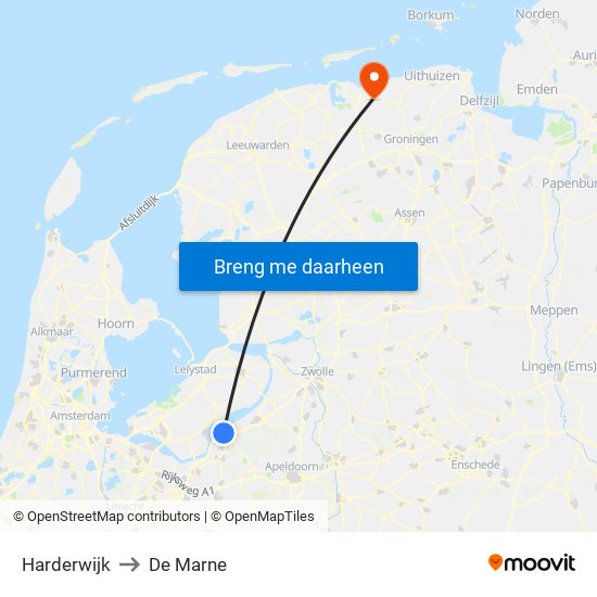 Harderwijk to De Marne map
