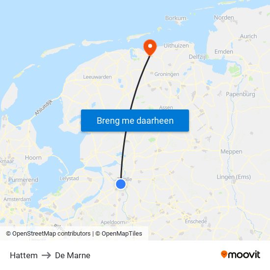 Hattem to De Marne map