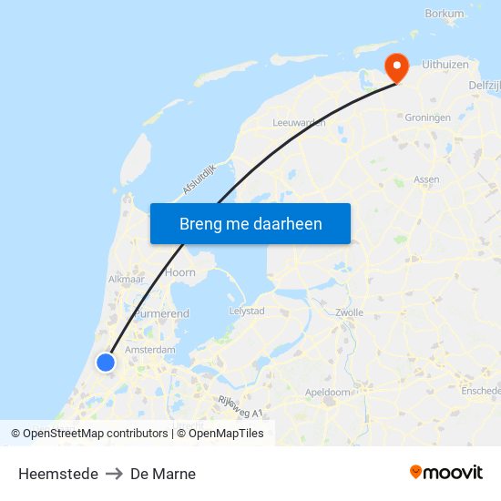 Heemstede to De Marne map