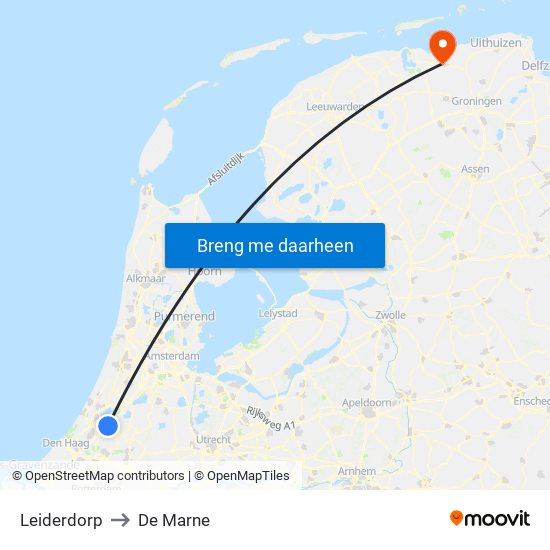 Leiderdorp to De Marne map