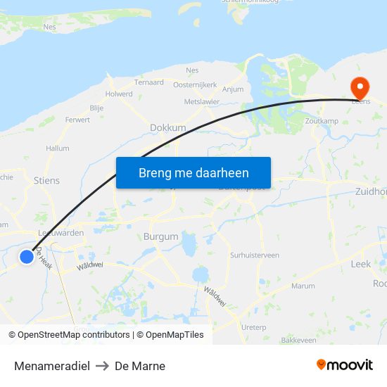 Menameradiel to De Marne map