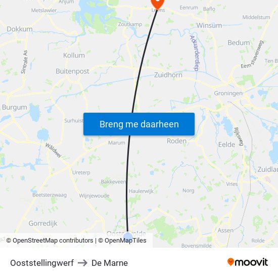 Ooststellingwerf to De Marne map