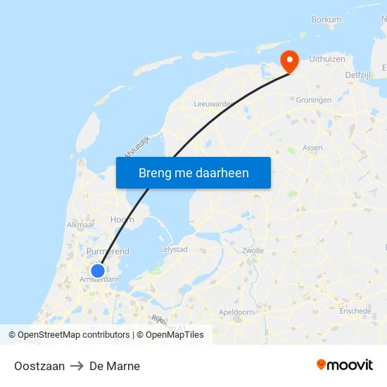 Oostzaan to De Marne map