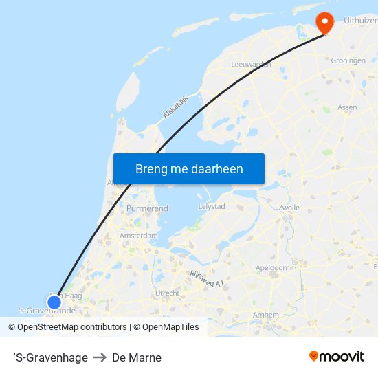 'S-Gravenhage to De Marne map