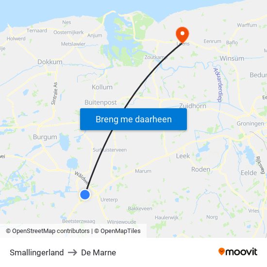 Smallingerland to De Marne map