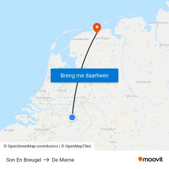 Son En Breugel to De Marne map