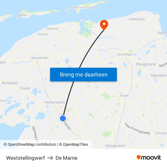 Weststellingwerf to De Marne map