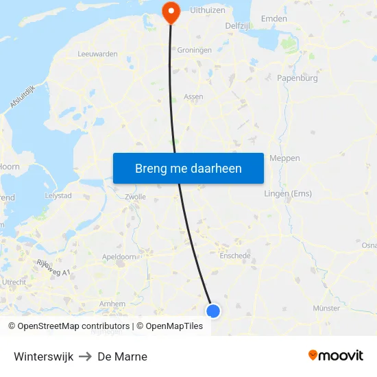 Winterswijk to De Marne map