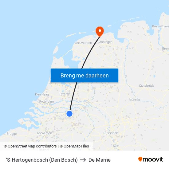 'S-Hertogenbosch (Den Bosch) to De Marne map